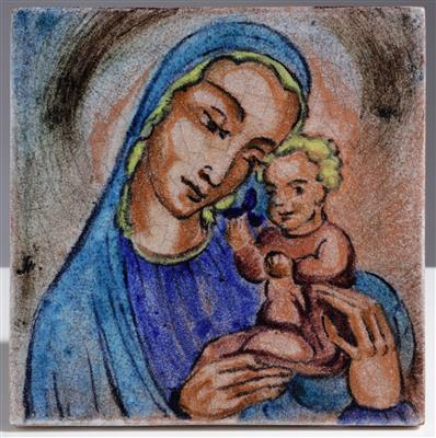 Bildplatte "Madonna mit Christuskind", wohl Schleiss Gmunden - Antiques and art
