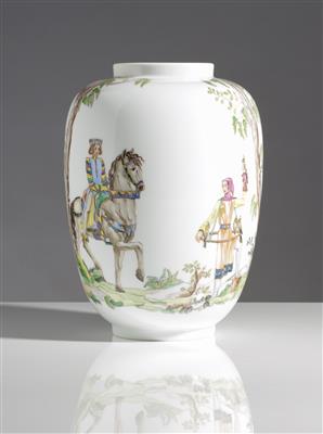 Vase "Falkenjagd", - Arte e antiquariato