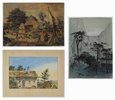 Maler des 19. Jahrhunderts, 3 Bilder: - Bilder