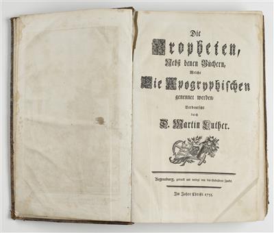 2 Bücher: Biblia. Die ganze Heilige Schrift des Alten und Neuen Testaments, v. Martin Luther, Regenburg 1755/1756 - Umění a starožitnosti