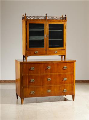 Biedermeier Vitrinen-Aufsatzkommode, um 1820 - Arte e antiquariato