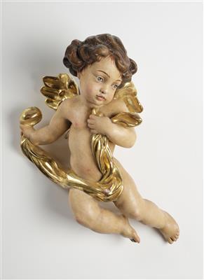 Fliegender Engel im Barockstil, Südtirol, 20. Jahrhundert - Arte e antiquariato