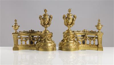 Paar Kaminböcke im Louis-XVI-Stil, Frankreich, 2. Hälfte 19. Jahrhundert - Antiquitäten, Möbel & Teppiche