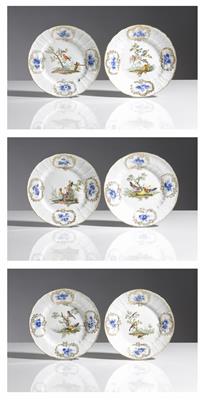 Sechs Speiseteller, Porzellananufaktur Meissen, 2. Hälfte 18. Jahrhundert - Antiquitäten, Möbel & Teppiche