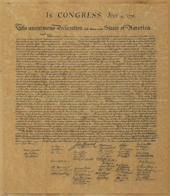 Unabhängigkeitserklärung der Vereinigten Staaten von Nordamerika am 4. Juli 1776 - Antiques and art