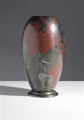 Vase mit Blättern im japanischen Stil, Fa. WMF, Ikora, um 1930 - Arte e antiquariato