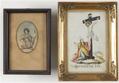 Zwei Klosterarbeiten, 18. Jahrhundert: - Antiquitäten, Möbel & Teppiche