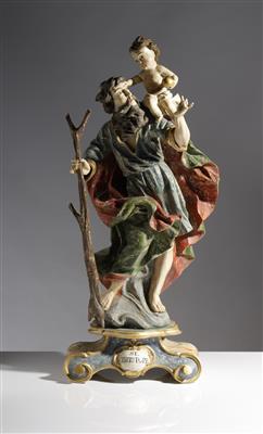 Hl. Christophorus mit Christuskind im Barockstil, 20. Jahrhundert - Kunst & Antiquitäten