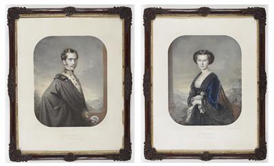 Kaiser Franz Joseph I.  &  Kaiserin Elisabeth, 2 Bilder: - Paintings