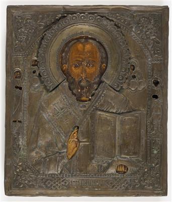 Russische Ikone "Christus Pantokrator", Ende 19. Jahrhundert - Umění a starožitnosti