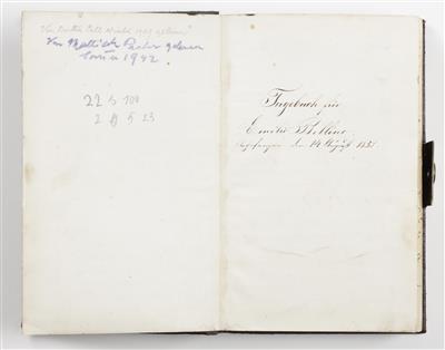 Tagebuch der Emilie Bellino, - Kunst & Antiquitäten