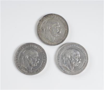 3 Silbermünzen 5 Korona - Antiques and art