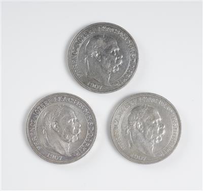 3 Silbermünzen 5 Korona - Antiques and art