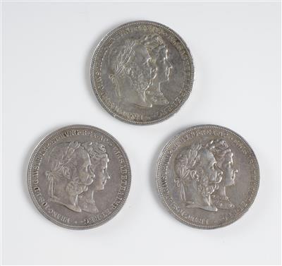 3 Silbermünzen Doppelgulden - Umění a starožitnosti