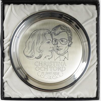 Silber Jubiläumsplatte "Prinzessin Christina von Schweden", 1974 - Antiques and art