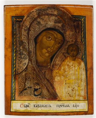 Russische Ikone, Gottesmutter von Kasan, 19. Jahrhundert - Antiques and art