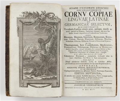 2 Bücher: Cornucopiae Linguae Latinae et Germanicae Selectum, Adam Friedrich Kirsch, 1796 - Antiques and art