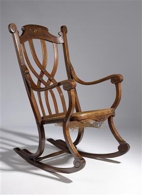 Jugendstil Schaukelstuhl, Fa. Thonet, Wien, um 1890 - Kunst & Antiquitäten