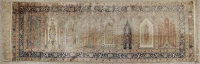 Antiker Kayseri Wandseidenteppich, ca. 101 x 304 (326) cm, Nordwestanatolien, um 1900 - Arte e antiquariato