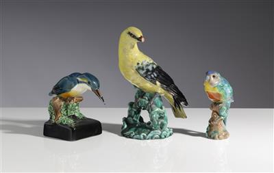 Zwei Vögel, Vereinigte Wiener und Gmundner Keramik bzw. Gmundner Keramik, um 1910/20 - Antiquitäten, Möbel & Teppiche