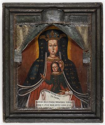Votivbild "Madonna del Sangue in Re", Valle Vigezzo, Piemont, um 1838 - Antiques and art