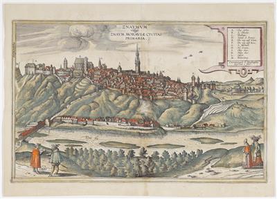Ansicht von Znaim (Znojmo), Georg Hoefnagel (Antwerpen 1542-1600 Wien) - Umění a starožitnosti