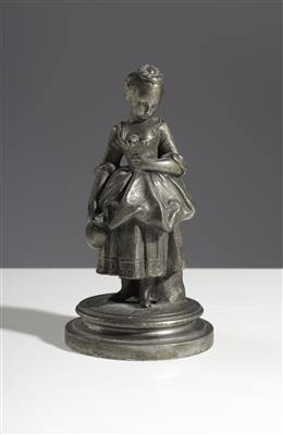 Figurine eines Mädchens mit Milchkrug, 18./19. Jahrhundert - Umění a starožitnosti