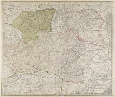 Landkarte von Niederösterreich, Johann Baptist Homann (Oberkammlach 1664-1724 Nürnberg), Nürnberg, um 1720 - Kunst & Antiquitäten