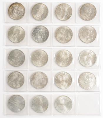 Komplettset 19 Silbermünzen ATS 25 - Kunst & Antiquitäten