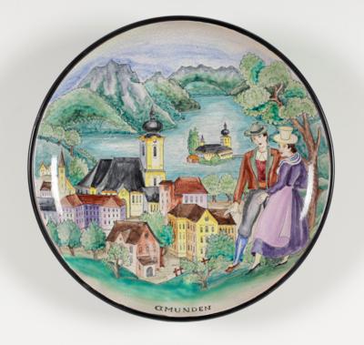 Schale "Gmunden am Traunsee", wohl Gmundner Werkstätte, Mitte 20. Jahrhundert - Antiques and art