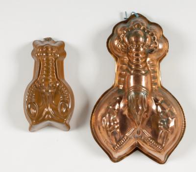 Zwei Pastetenformen in Form von Krebsen, 19. und 20. Jahrhundert - Antiques and art