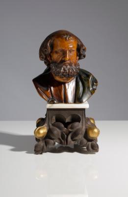 Büste eines bärtigen Mannes (Hl. Petrus ?), V. Hofer, Ende 19. Jahrhundert - Kunst & Antiquitäten