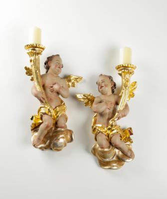 Paar Leuchterengel im Barockstil, nach Schwanthaler,20. Jahrhundert - Arte e antiquariato