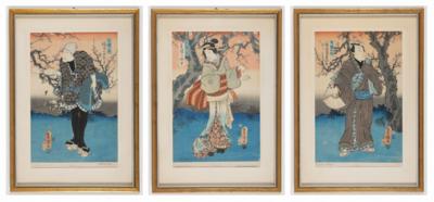 Utagawa Kunisada I (Toyokuni III), 3 Bilder: - Dipinti