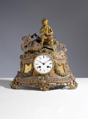 Französische Kaminuhr "Romantisches Landleben", 3. Viertel 19. Jahrhundert - Antiquitäten, Möbel & Teppiche