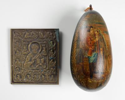 Ikone "Hl. Nikolaus der Wundertäter", Russland, 19. Jahrhundert - Antiquitäten, Möbel & Teppiche