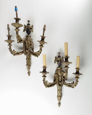Paar Wandappliken im Louis-XVI-Stil, um 1920/30 - Antiquitäten, Möbel & Teppiche