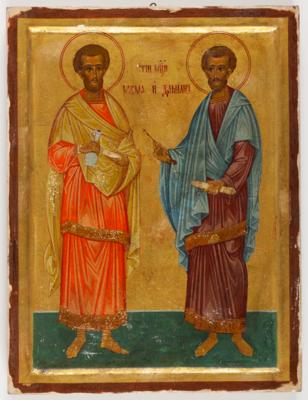 Russische Ikone "Peter und Paul", 20. Jahrhundert - Arte, antiquariato e gioielli