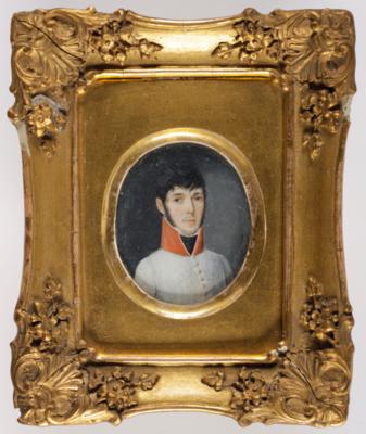 Biedermeier Portraitminiatur eines Offiziers, Österreich, um 1810/20 - Bilder & Zeitgenössische Kunst
