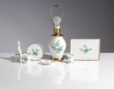 Rauchgarnitur, Tischlampe, Wiener Porzellanmanufaktur Augarten, 2. Hälfte 20. Jahrhundert - Kunst & Antiquitäten