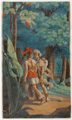 Panoramatapete "Die Inkas", Manufaktur Joseph Dufour, Frankreich, um 1818 - Bilder & Zeitgenössische Kunst