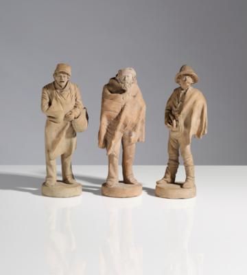 Drei Terraccotta Charakterfiguren, wohl Ende 19. Jahrhundert - Umění, starožitnosti, šperky