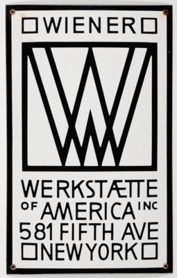 Firmenschild der Wiener Werkstätte of America Inc 581 Fifth Ave New York, spätere Ausführung - Arte, antiquariato e gioielli