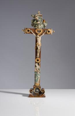 Tischstandkruzifix, Alpenländisch, Ende 18. Jahrhundert - Arte, antiquariato e gioielli