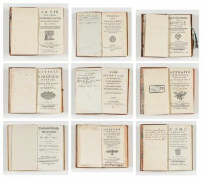 9 Bücher christilichen Inhalts, meist Frankreich 18./frühes 19. Jahrhundert - Kunst & Antiquitäten
