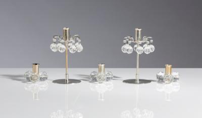 Fünf Kerzenleuchter, Fa. J.  &  L. Lobmeyr, Wien - Kunst & Antiquitäten