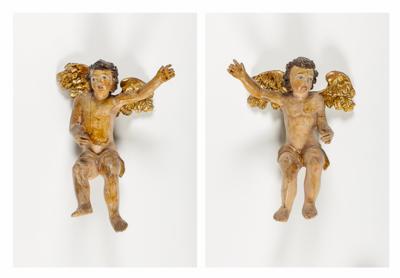 Paar geflügelte Engel, 19. Jahrhundert - Kunst & Antiquitäten