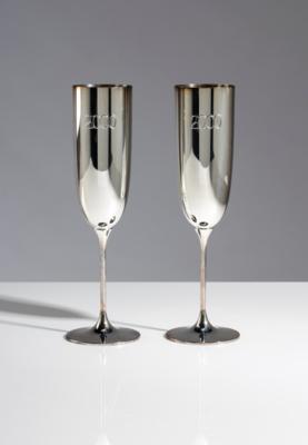 Paar Silber Sektgläser "Millenium Champagner Kelch", Fa. Robbe  &  Berking, um 2000 - Antiques, art and jewellery