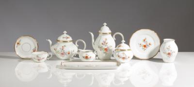 Tee- und Kaffeeservice für 5 Personen, Wiener Porzellanmanufaktur Augarten, 2. Hälfte 20. Jahrhundert - Kunst & Antiquitäten