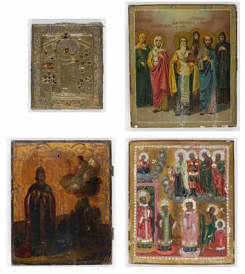 Vier Ikonen, Russland, 19. Jahrhundert - Kunst & Antiquitäten